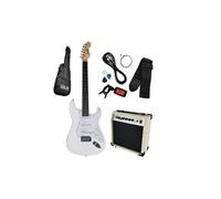 Kit Guitare électrique + Amplificateur 15W + Acccessoires - Blanc - Johnny Brooks JB402