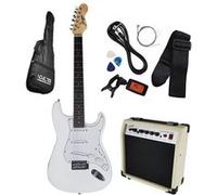 Kit Guitare électrique + Amplificateur 15W + Acccessoires - Blanc - Johnny Brooks JB402