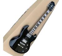Kit guitare électrique débutant en bois massif noir
