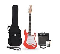 Kit Guitare Électrique LA 3/4 avec Ampli 10W, Accordeur, Cordes, Médiators, Housse et Câble - Pack complet Rouge