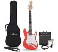 Kit Guitare Électrique LA 3/4 avec Ampli 10W, Accordeur, Cordes, Médiators, Housse et Câble - Pack complet Rouge Rouge