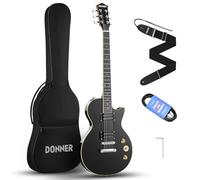 Kit Guitare Électrique Noir, Donner Pack Guitare Electrique LP 39 pouces avec Sac, Sangle, Câble (DLP-124B)