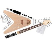 Kit guitare électrique Rocktile FV-style - kit DIY: corps acajou, touche palissandre, 22 frettes, 2x humbuckers, mécaniques die-cast, finition naturelle. Kit de montage.