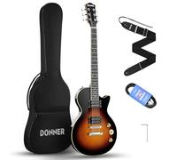 Kit Guitare Électrique Sunburst, Donner Pack Guitare Electrique LP 39 pouces avec Sac, Sangle, Câble (DLP-124S)
