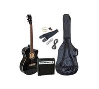 Johnny Brook Kit guitare semi-acoustique avec amplificateur 20 W Noir
