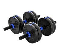 Kit haltères musculation réglables 15 kg 3 en 1 Barres de Bleu ensemble de