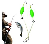 Kit Hameçons Double,Double Hameçon avec Lignes De Inversées | Montage Automatique Dynamique avec Plusieurs Tailles pour Poissons de Mer, Brochet, Truite et Silure