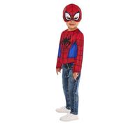 Rubies Top classique Spidey + masque - Taille unique 3-4 ans- Licence officielle Halloween