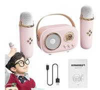 Kit haut-parleur karaoké sans fil, ensemble microphone haut-parleur karaoké pour , karaoké avec deux microphones, microphones de chant portables avec câble de charge Home Entertainment