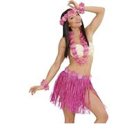 Kit hawaïenne - Rose - Adulte - 4 pièces - Raphia et tissu