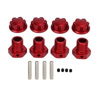 Kit Hexagonal de moyeux de Roue RC en Alliage d'aluminium traité CNC Durable léger Facile à Installer pièces de Rechange pour Voitures d'escalade TRAXXAS 1/10 RC 17 mm 4 Paquets (Rouge)