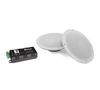 Kit hifi haut-parleurs coniques 5" / 80W - Grille et résistance à l'eau avec Amplificateur Google Home Bluetooth Amazon Alexa