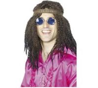 Smiffy's Kit homme hippie – bandeau, lunettes et collier – Halloween