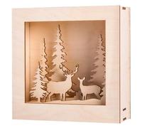 Kit Hiver Cadre 3d En Bois 20x20x6,6cm