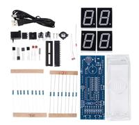 Kit Horloge Numérique LED à Monter Soi-même, Configuration DIY Facile | Plastique Blanc, Affichage Digital Lumineux, Pièce Électronique Compacte, pour Loisirs Créatifs et Apprentissage
