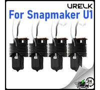 Kit Hotend Complet Pré-assemblé pour Snapmaker U1 avec Buse en Acier Trempé Intégrée de 0,4 mm, Bloc Céramique 24V 48W, Hot End Amélioré 4 pcs