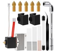 Kit Hotend pour Neptune 4/Neptune 4 Pro, Kit de Bloc de Chauffage avec 1 Extrémité Chaude, 5 Buses, 20 Aiguilles de Nettoyage, 2 Manchons en Silicone, 1 Clé, 1 Pince à Épiler Courbée