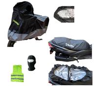 Kit housse pour moto, scooter, housse de selle intérieure molletonnée et extérieure imperméable et en PVC, compatible avec Gilera Runner 180 FXF, taille L, 232 x 100 x 125 cm