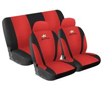 Kit Housses De Siège Avant + Arrière "Daisy" En Microfibre Rouge Simoni Racing