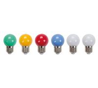 Kit HQ-Power avec 6 ampoules LED à économie d'énergie d'une puissance de 0,6 W, ampoules multicolores pour