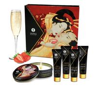 Kit huile de massage érotique Secrets of Geisha Shunga Fraise Flavour Candle