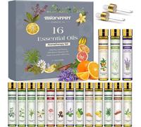 Kit Huiles Essentielles 16 X 10ml, Huiles Essentielles 100% Naturelle Pour Diffuseur, Huiles Essentielles Aromathérapie Pour Spa, Massage, Bain - Lavande, Romarin, Cannelle, Bergamote, Rose