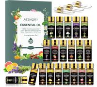 Kit Huiles Essentielles 20 X 5ml, Huiles Essentielles Aromathérapie 100% Pures & Naturelle Pour Diffuseurs, Spa, Massage, Bain, Idéal Coffret Cadeau - Lavande, Jasmin, Eucalyptus, Romarin