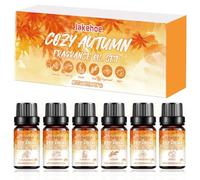 Kit Huiles Essentielles d'automne 6x10ML, Huile Essentielle pour Diffuseur | Cadeau pour diffuseur d'aromathérapie - Cannelle, cannelle, canneberge, menthe poivrée, pomme, vanille, cèdre