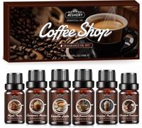 Kit Huiles Essentielles De Café 6 X 10ml, Huile Essentielle Parfumée Café Pour Diffuseurs, Parfum Élégant - Latte À La Vanille, Moka À La Cannelle, Macchiato Au Caramel, Croissant Au Chocolat