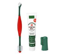 Kit Hygiène Dentaire pour Chien Brosse à Dents Pour Chiens Avec Dentifrice Kit Dentifrice Chien Anti Tartre Anti Mauvaise Haleine Set de Dentifrice + Brosse à dents+1 Doigtier