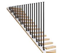 Kit industriel noir pour escaliers 30-150 cm réglable antidérapant fer forgé garde-corps monté au plafond poignée de support type L garde-corps d'escalier