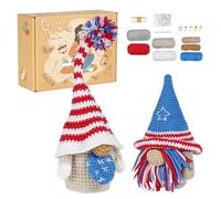 Kit initial de crochet, Kit initial de tricot, Kit de crochet de gnome Kit de commencer à tricoter étape par étape, Ensemble de crochet portable pour débutants avec fournit