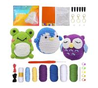 Kit initial de crochet pour adultes, kit de crochet d'animaux en peluche - Ensemble de crochet avec hibou animal,Kit complet de tricot au crochet avec animaux. Kit initial pour impa