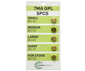 Kit Injecteur Gaz 7MA Methane pour Plaque de Cuisson Gaz et Four a Gaz pour Ignis - Kit Comprend 5 Pièces Buse GPL - Garantie de 5 Ans - ONIX TECH