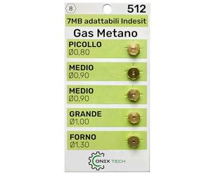 Kit Injecteur Gaz 7MB Methane pour Plaque de Cuisson Gaz et Four a Gaz pour Indesit - Kit Comprend 5 Pièces Buse CNG - Garantie de 5 Ans - ONIX TECH