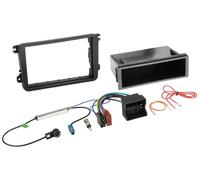 Kit Installation Autoradio 1din Avec Adaptateur Antenne Vw Seat Skoda Ap03 Noir