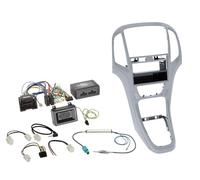 Kit installation autoradio 2DIN compatible avec Astra ap09 -Vide poche -Argent platine