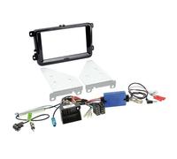 Kit installation autoradio support 2DIN + Adaptateur antenne compatible avec VW