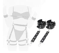 Kit intégré de Sangles de Yoga en Cuir Noir Amovibles, Sangles d'exercice réglables, Accessoires de Fitness adaptés à Tous Les Amateurs de Yoga