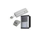 Kit interphone Audio 2 Fils - Installation Facile - pour immeuble/copropriété - Kit Complet avec Plaque de Rue, combinés, boîte et Alimentation