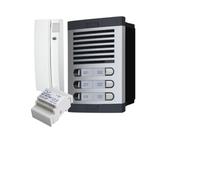 Kit interphone Audio 2 Fils - Installation Facile - pour immeuble/copropriété - Kit Complet avec Plaque de Rue, combinés, boîte et Alimentation