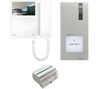 Kit interphone vidéo Comelit 2 fils - Quadra 4893 - Moniteur couleur Mini 6701W - Vision nocturne - Blanc