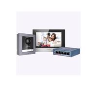 Kit interphone vidéo IP complet DS-KIS602 avec DS-KD8003-IME1, DS-KH6320-WTE1 en saillie, commutateur PoE et carte SD