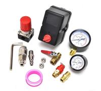 Kit Interrupteur de Pression pour Compresseur avec Vanne de | Fitting 1/4 Pouces,Gestion De L\'air,Valve De Commande,Ensemble De Maintenance,Pressostat pour industriel