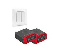 Prise connectée Avidsen Kit interrupteur double sans fil ET sans pile EnOcean avec module 2 voies -
