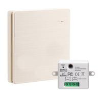 Kit Interrupteur Sans Fil avec Télécommande à Piles par Énergie Cinétique, Récepteur Mini Taille 433MHz Portée 200M Va-et-Vient Commande Murale ON/OFF pour Éclairage