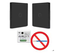 Kit interrupteur sans fil - FAST LED TECHNOLOGY - ELEGANCE - 2 boutons tactiles - Sans neutre - Relais encastrable