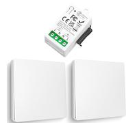 kit Interrupteur Sans Fil, Tedeligo Interrupteur Auto Générateur Relais 220V Mini Récepteur Rf émetteur Radio Télécommande 50 Mètre Contrôle De Portée Pour Les Lumières (2 Télécommandes 1 Récepteur)