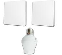 Kit interrupteur va et vient sans fil et sans pile écologique - 2 boutons + 1 Douille E27 radio