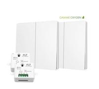 Kit interrupteur va et vient sans fil et sans pile écologique - 2 boutons double allumage + 2 récepteurs